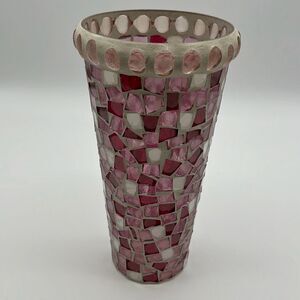 Margie’s Garden Multicolor Blooming Flower Mosaic Glass Flower Vase Home Decor